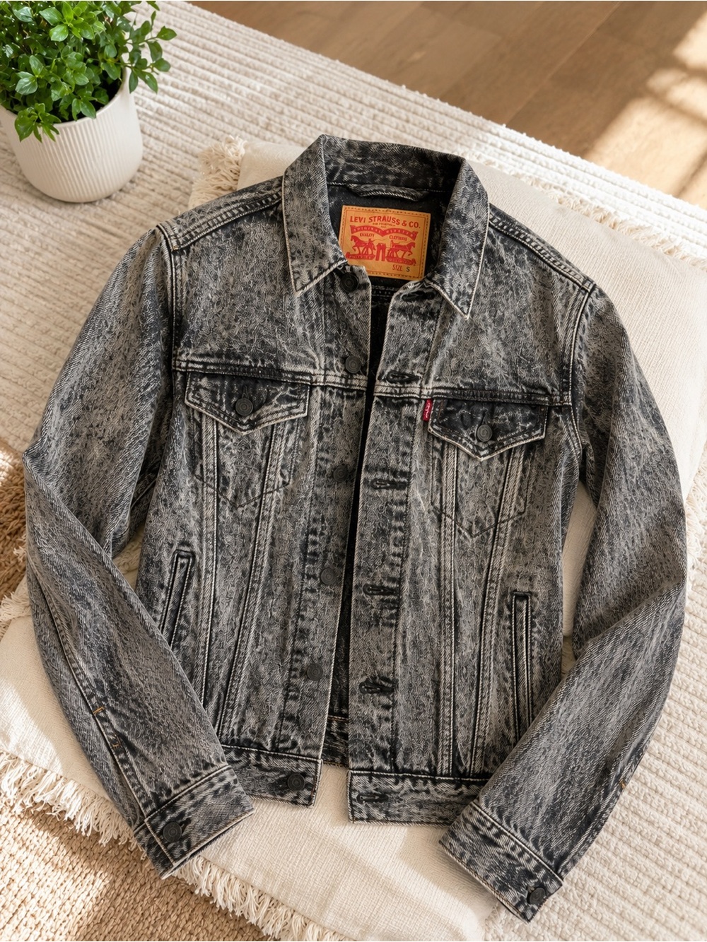 Levi's Black Acid-Washed Denim Jacket